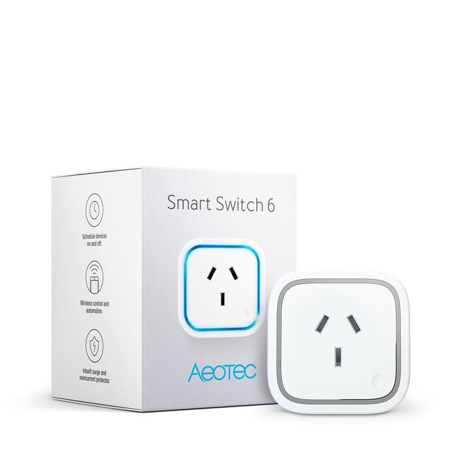 Z-Wave Plus Wireless Control Plug for Home Security Automation Monitor Power Aeotec Smart Switch 6 New Design without USB port 15A Mini Size