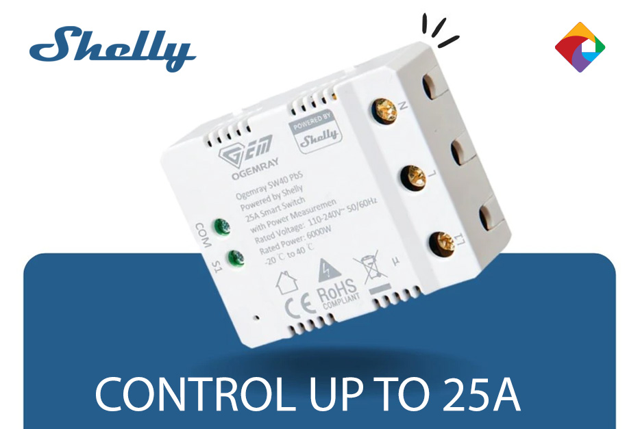 Shelly smart control of up to 25A
